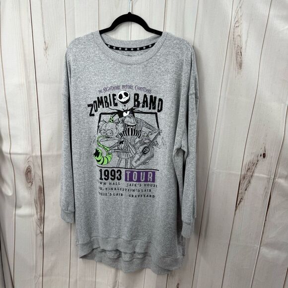 The Nightmare Before Christmas Women’s Large Gray Sweater Longsleeve - Picture 1 of 5